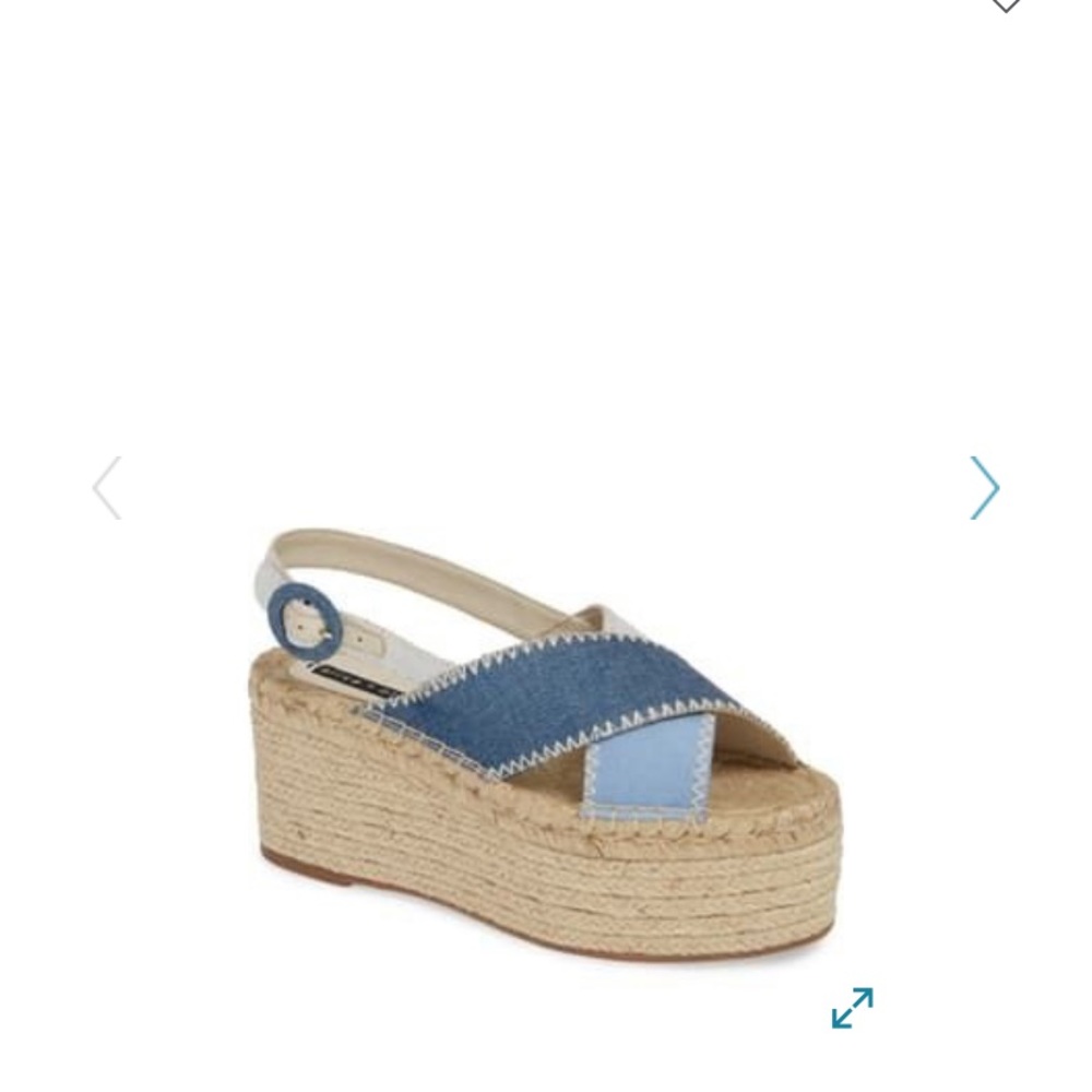 NWT Alice & Olivia Fayen denim platform shoes - Picture 9 of 10